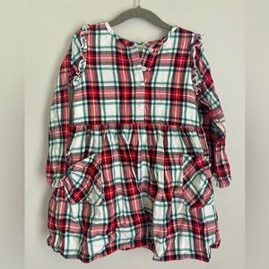 Cat & Jack Size 5T Flannel Red & Green Plaid Christmas Dress